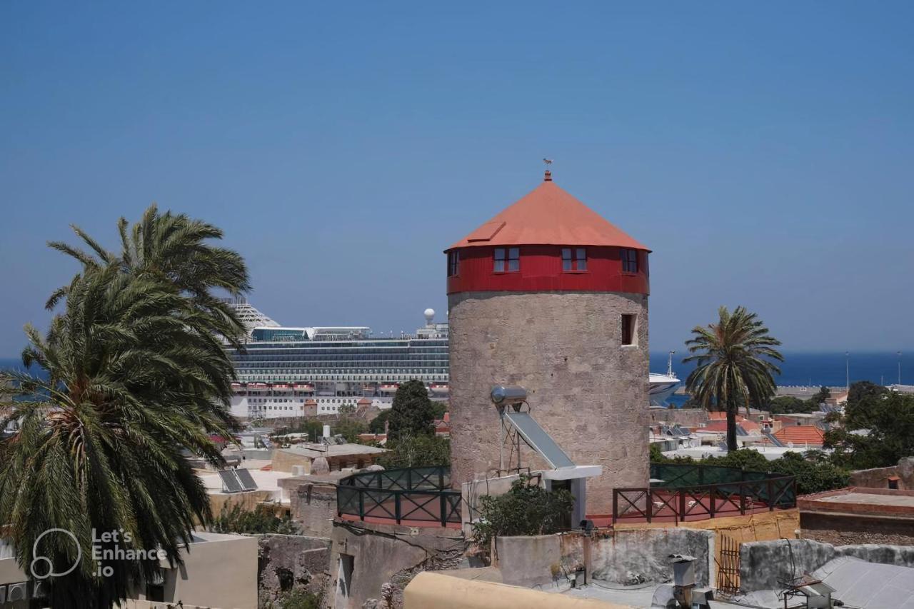A Medieval Windmill Tower With Magnificent View Rhodes City Eksteriør bilde
